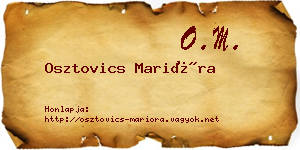 Osztovics Marióra névjegykártya